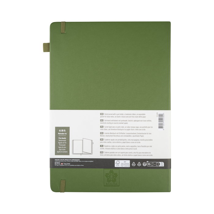 Sakura Cuaderno de tapa dura papel rayado A4 Pino